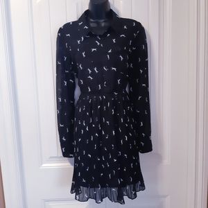 Dachshund patterned collared dress.